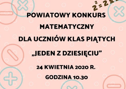 ZAPROSZENIE NA KONKURS MATEMATYCZNY