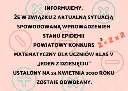 ODWOŁANIE KONKURSU "1 z 10"