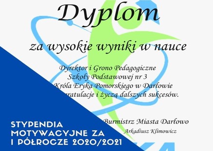 Stypendia - I półrocze roku szkolnego 2020/2021